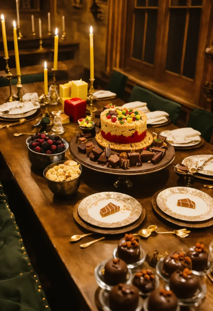 "Beautifully decorated Banana Split Cake with creative garnishing on a dining table.